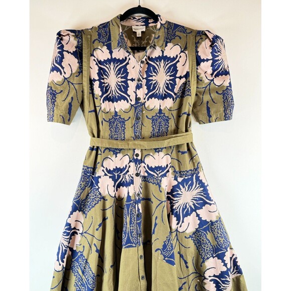 Making The Cut Womens Shirt Dress Green Winning Look Garys Self Tie Midi Medium - Picture 9 of 10